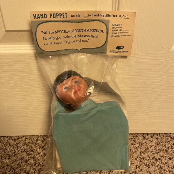 Vintage Hand Puppet (Scripture Press, Teaching Missions, Myyuca) - New Sealed - Picture 1 of 5